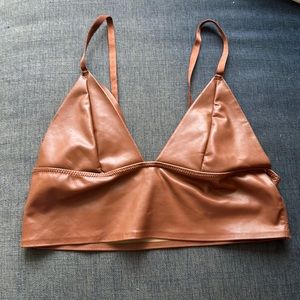 Faux-Leather Bra-Top
